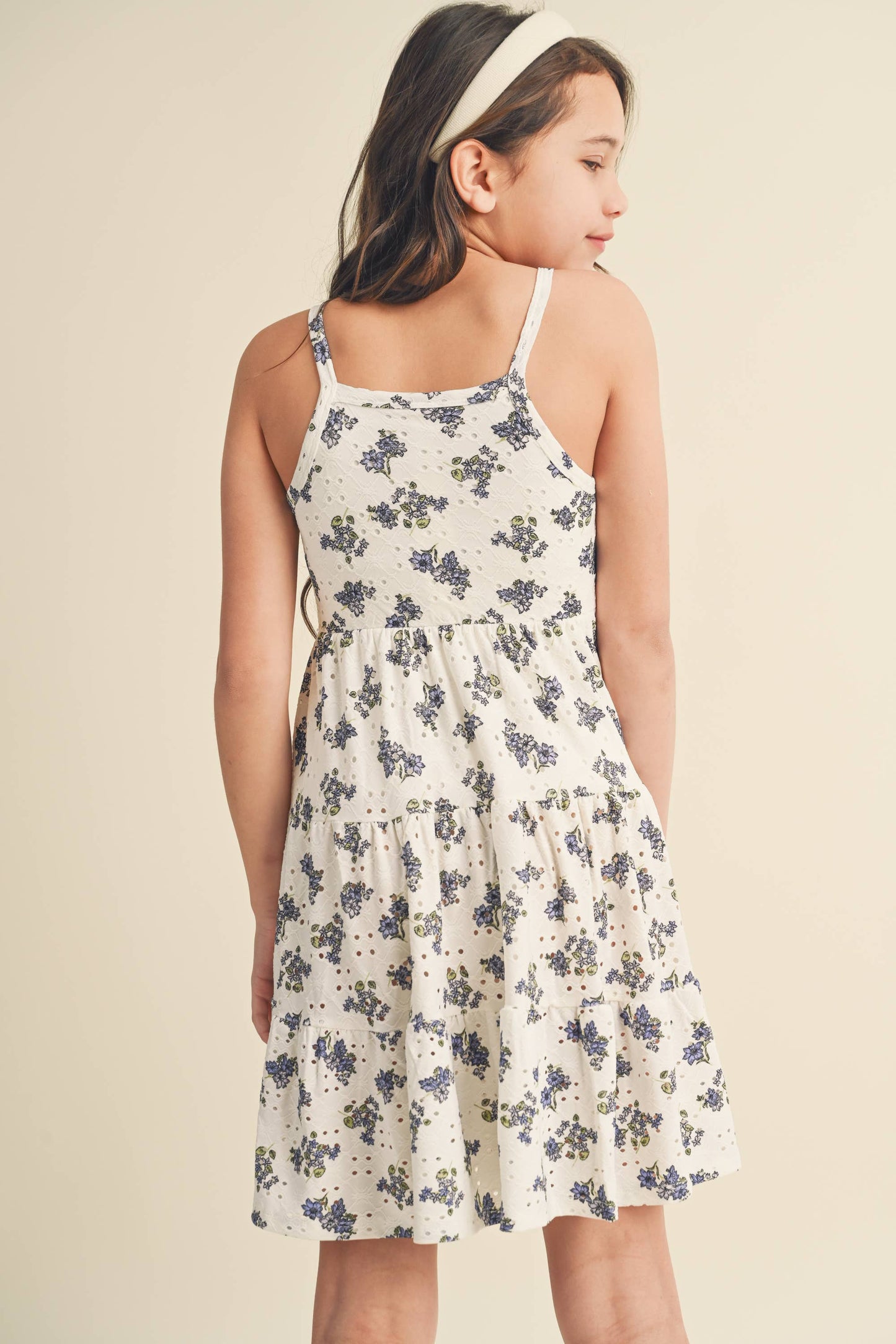 TWEEN KIDS GIRLS FLOWER TIERED DRESS (7-12)