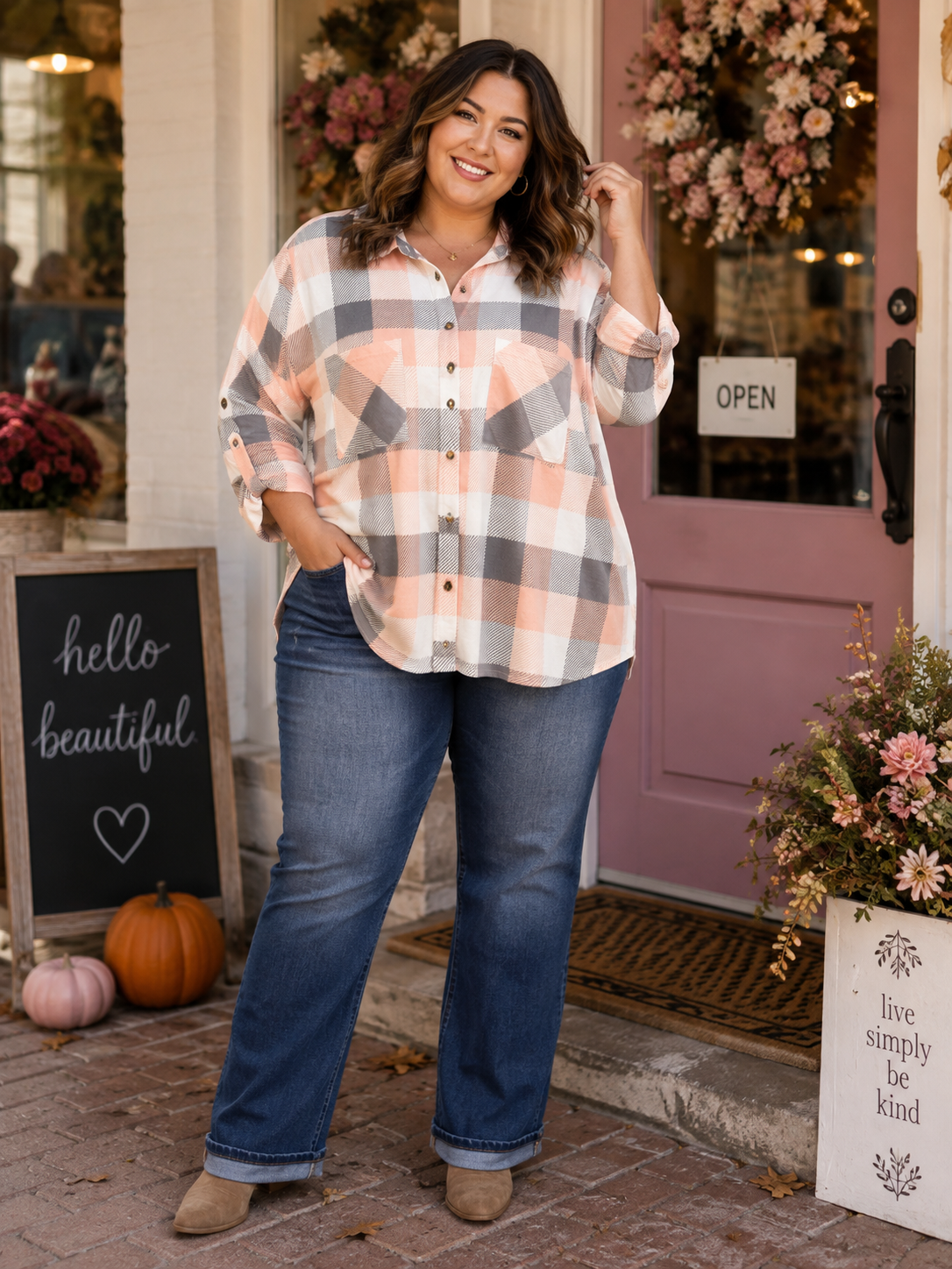BLUSHING PLAID FLANNEL