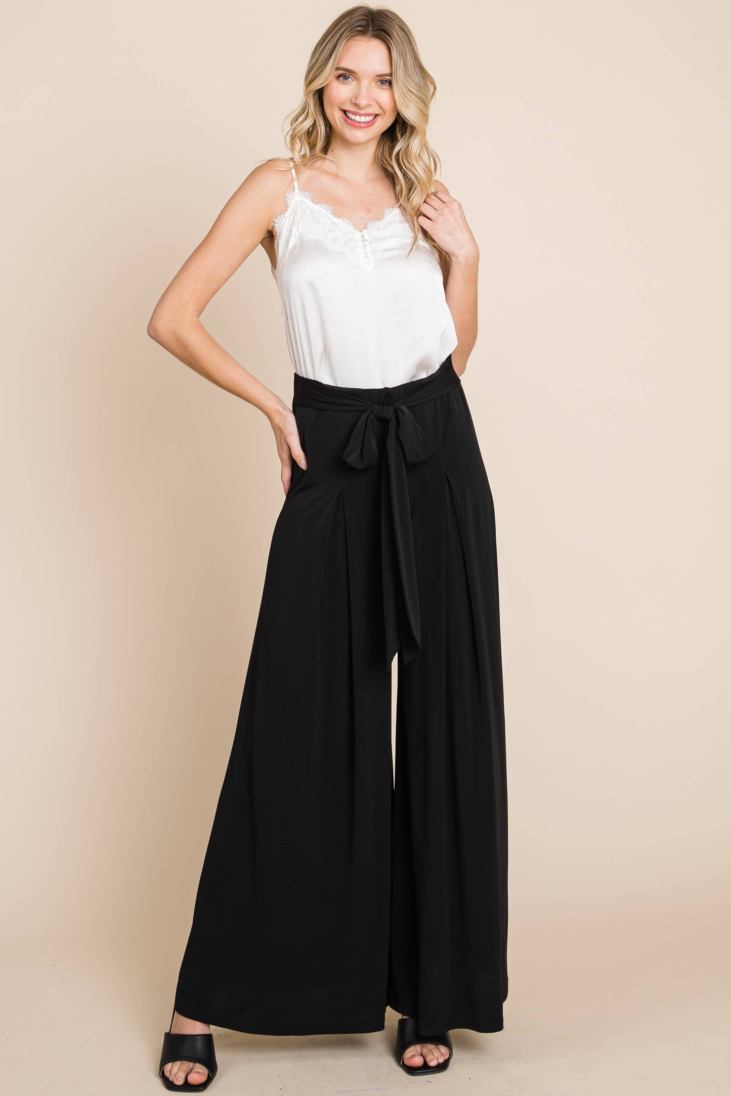 Black High Waisted Palazzo Pants