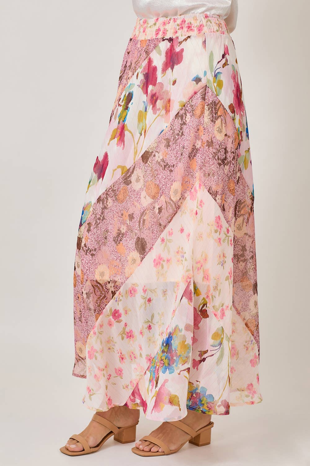 ROSE MIX MAXI SKIRT