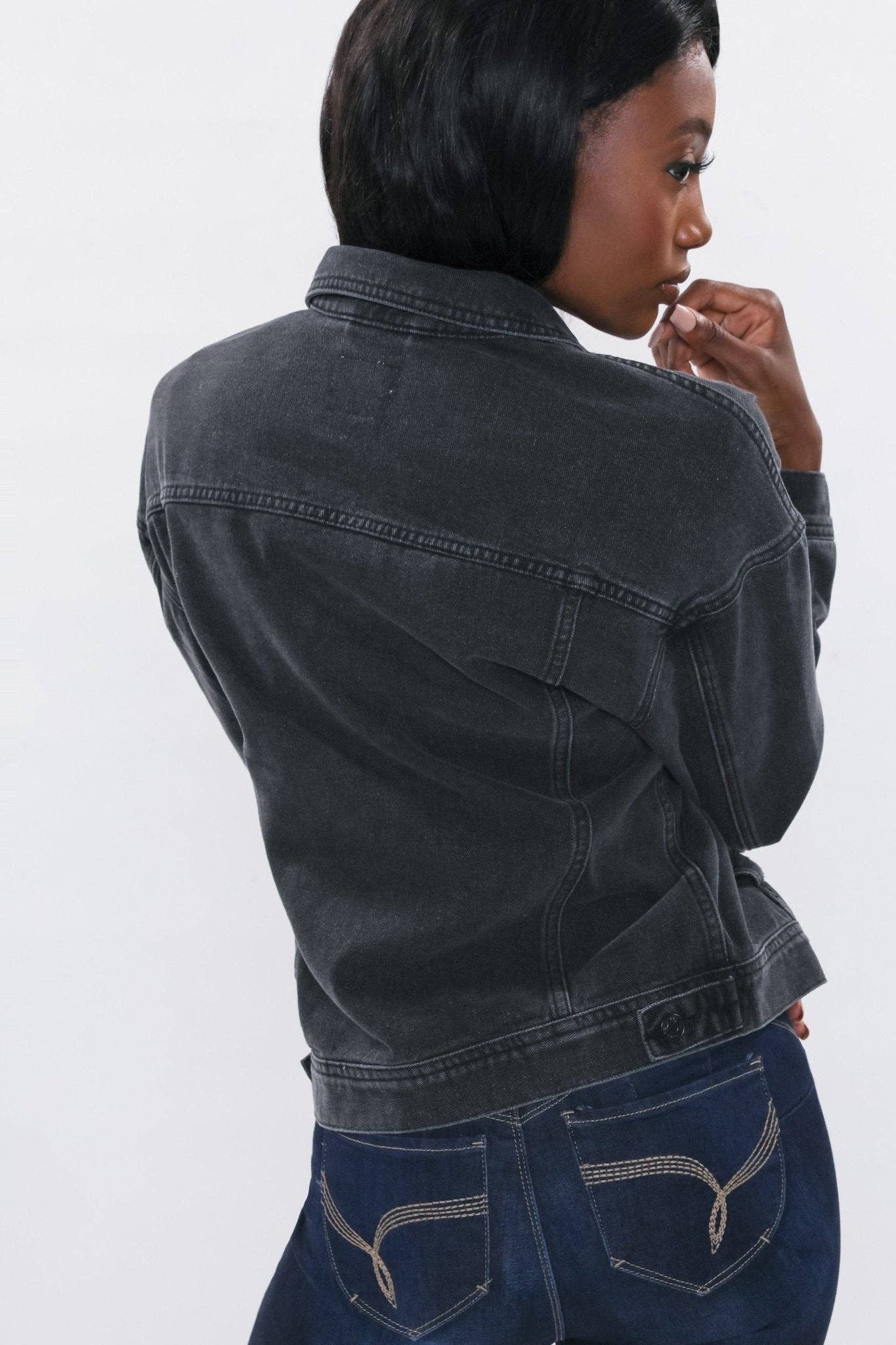 BLACK SALT WASH OVERSIZED BOYFRIEND