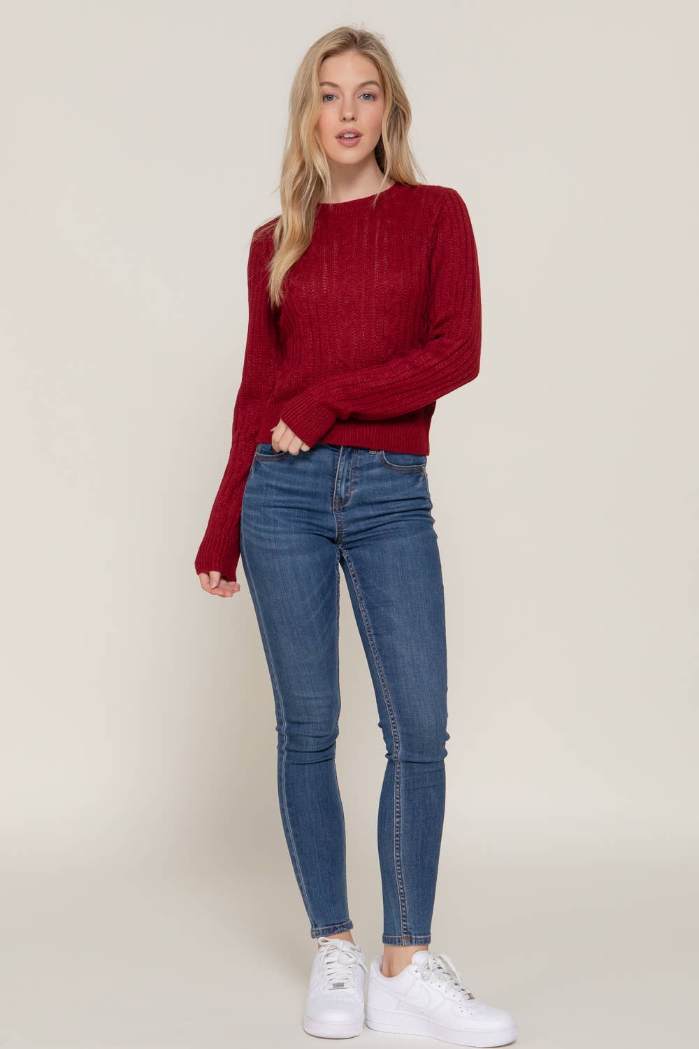 WINE CABLE KNIT