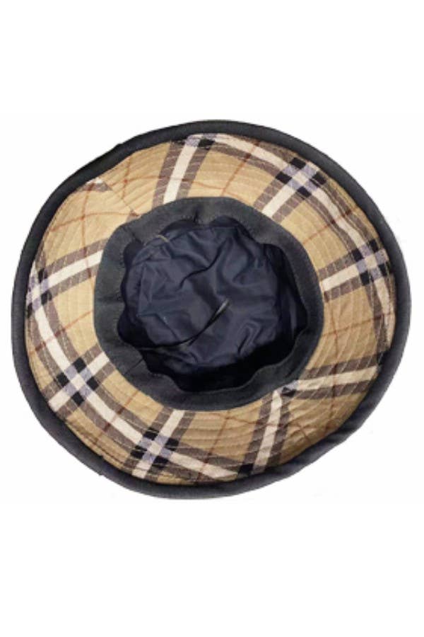 TAN PLAID BUCKET HAT