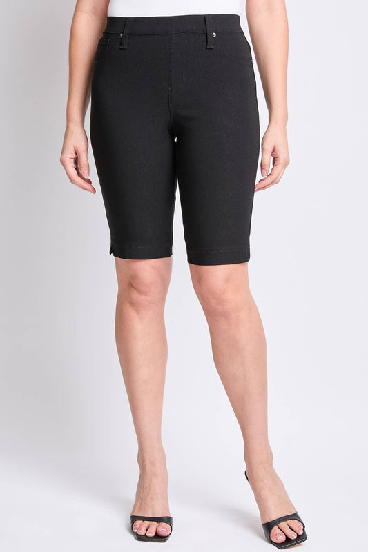 MISSY & PLUS BLACK MID RISE BERMUDA SHORT