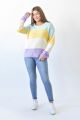 PLUS CREWNECK KNIT LONG SLEEVE SWEATER LILAC AND YELLOW