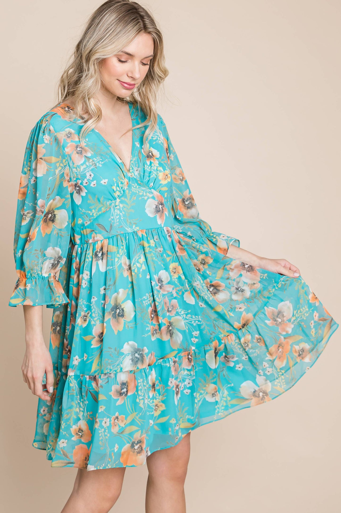 Floral Chiffon Printed Dress