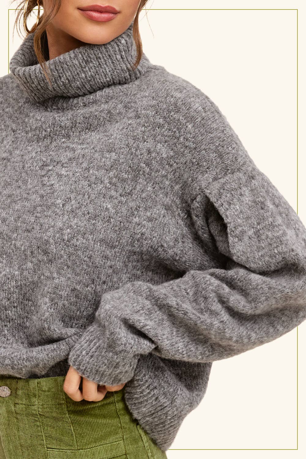 BLACK SESAME  RELAXED FIT  TURTLENECK SWEATER