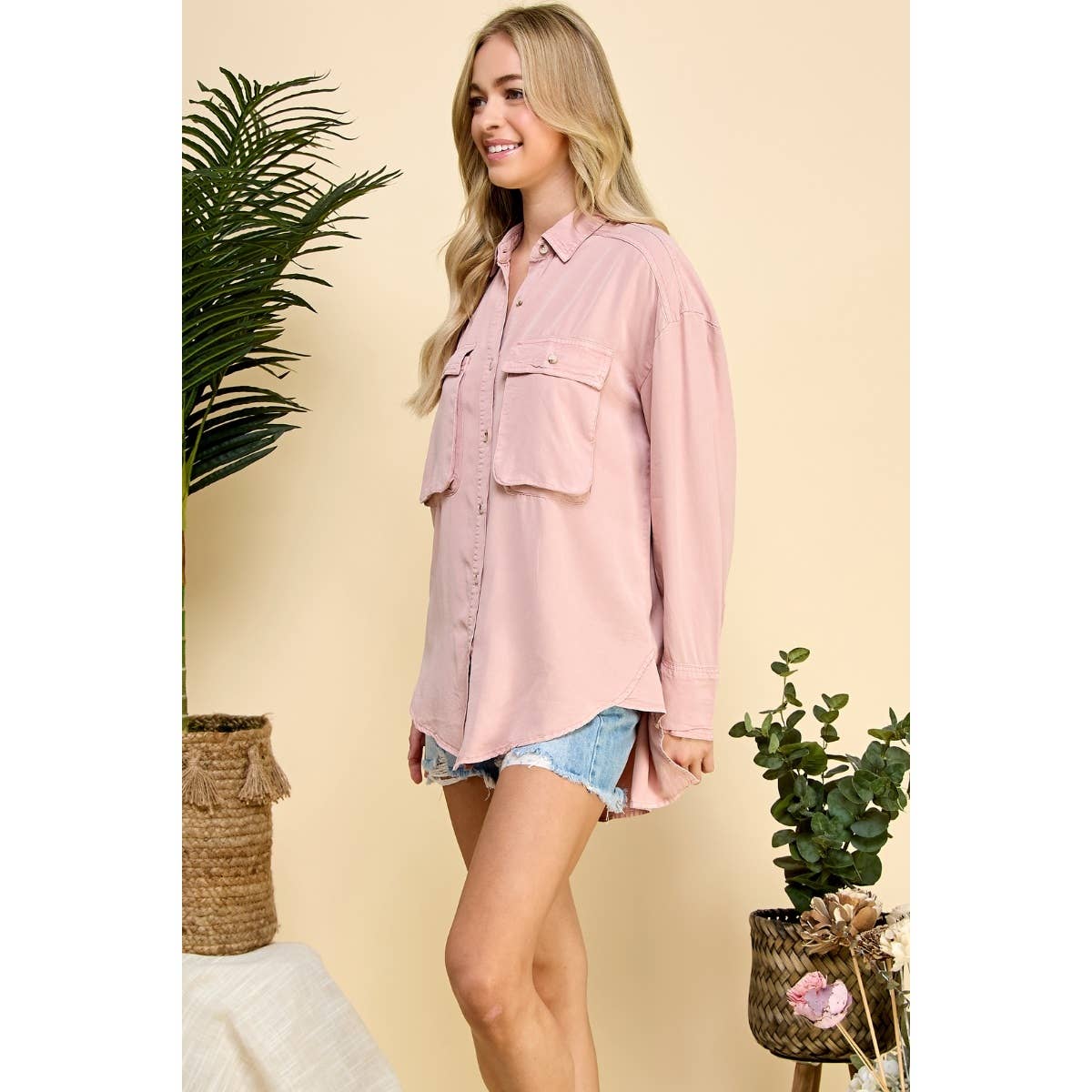 BLUSH OVERSIZE UTILTY SHIRT