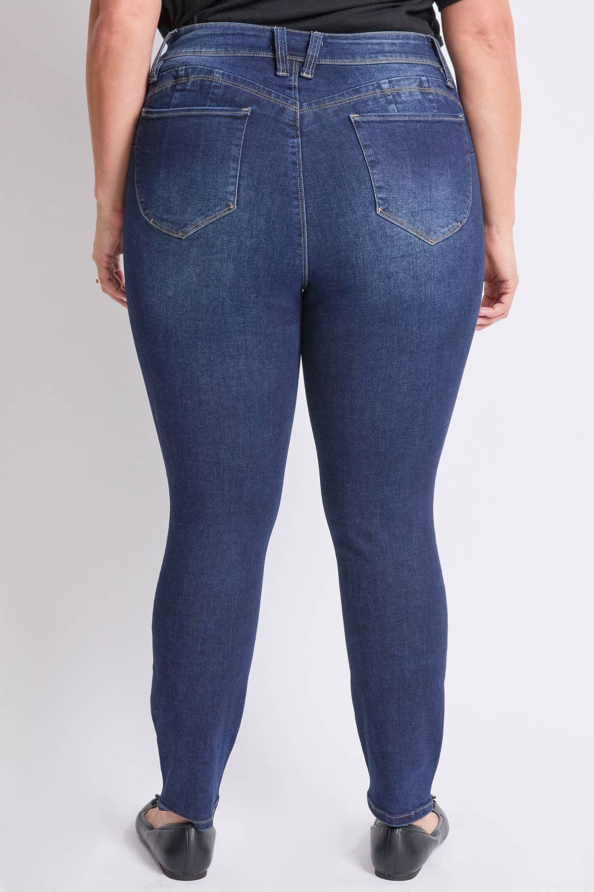 Plus High Rise Curve Confidence WBB Skinny: Blue