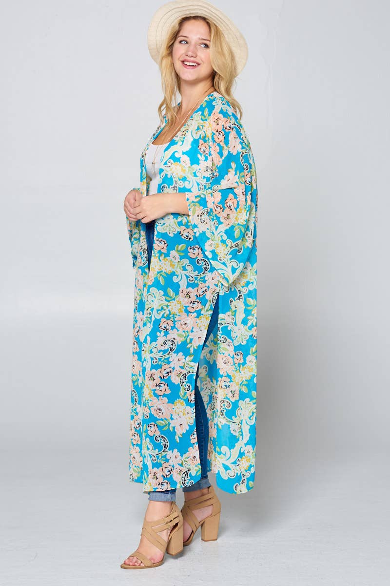 Long Floral Duster Kimono