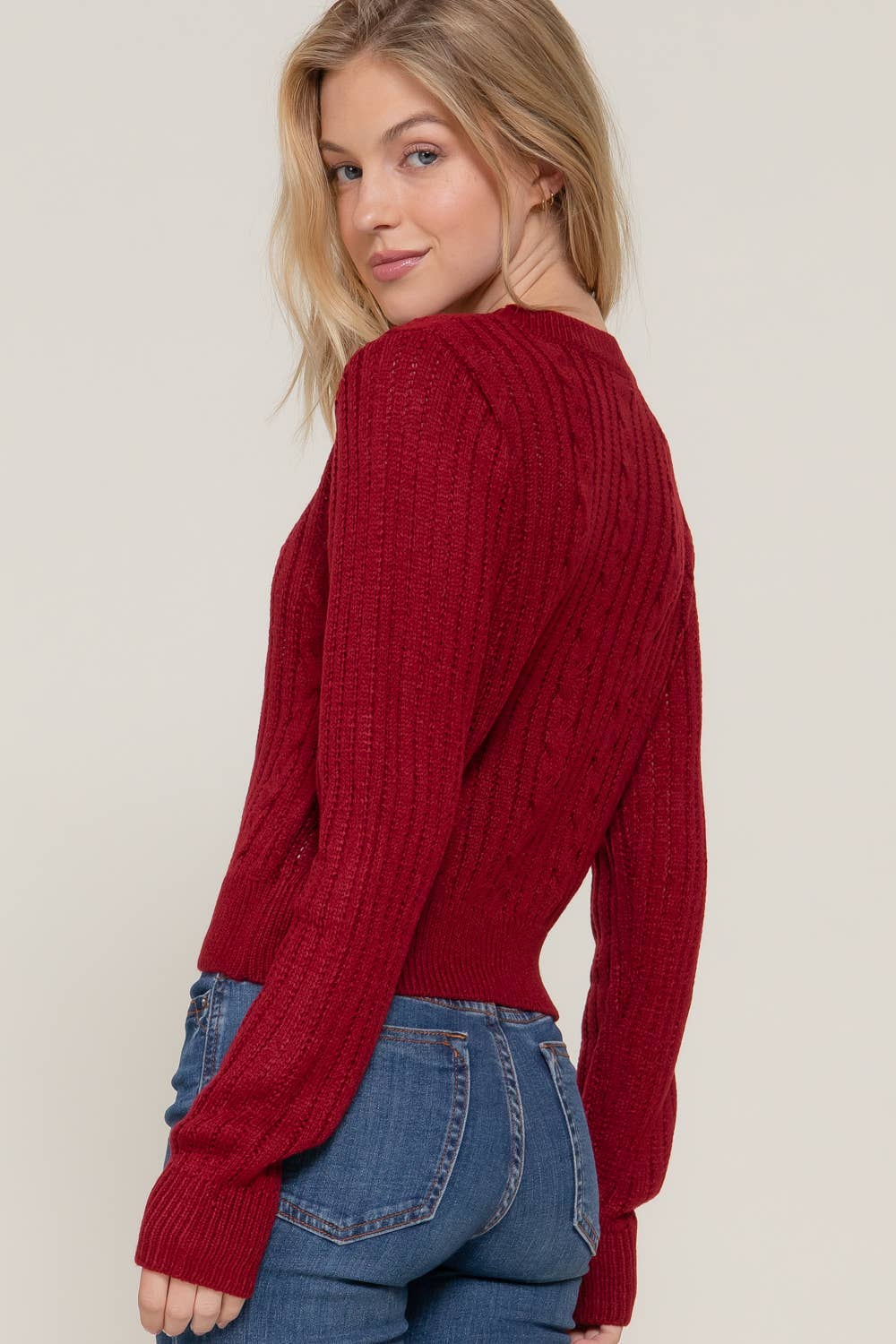 WINE CABLE KNIT