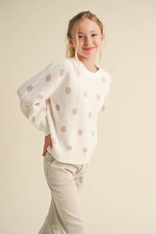 TWEEN POLKA DOT SWEATER