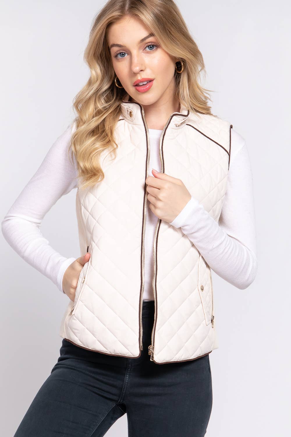 SMALL WHITE QUILTED VEST
