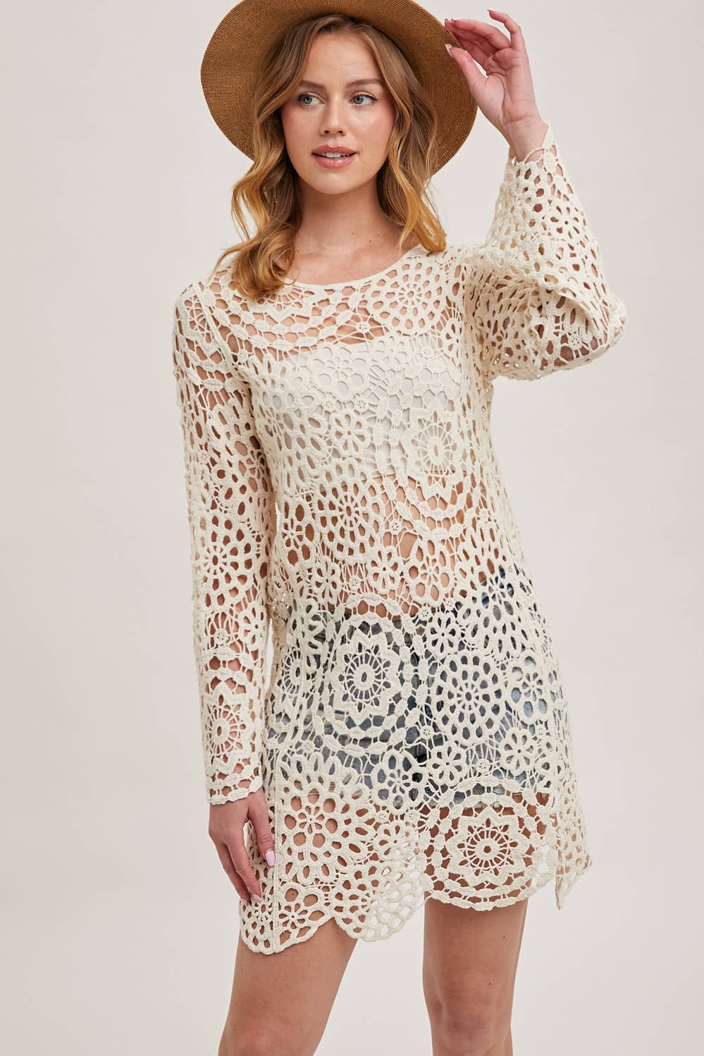 NATURAL CROCHET  BEACH DRESS
