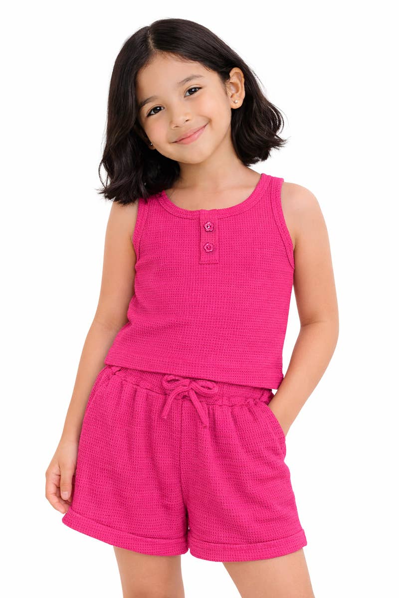 LILAC WAFFLE KNIT SHORT SET