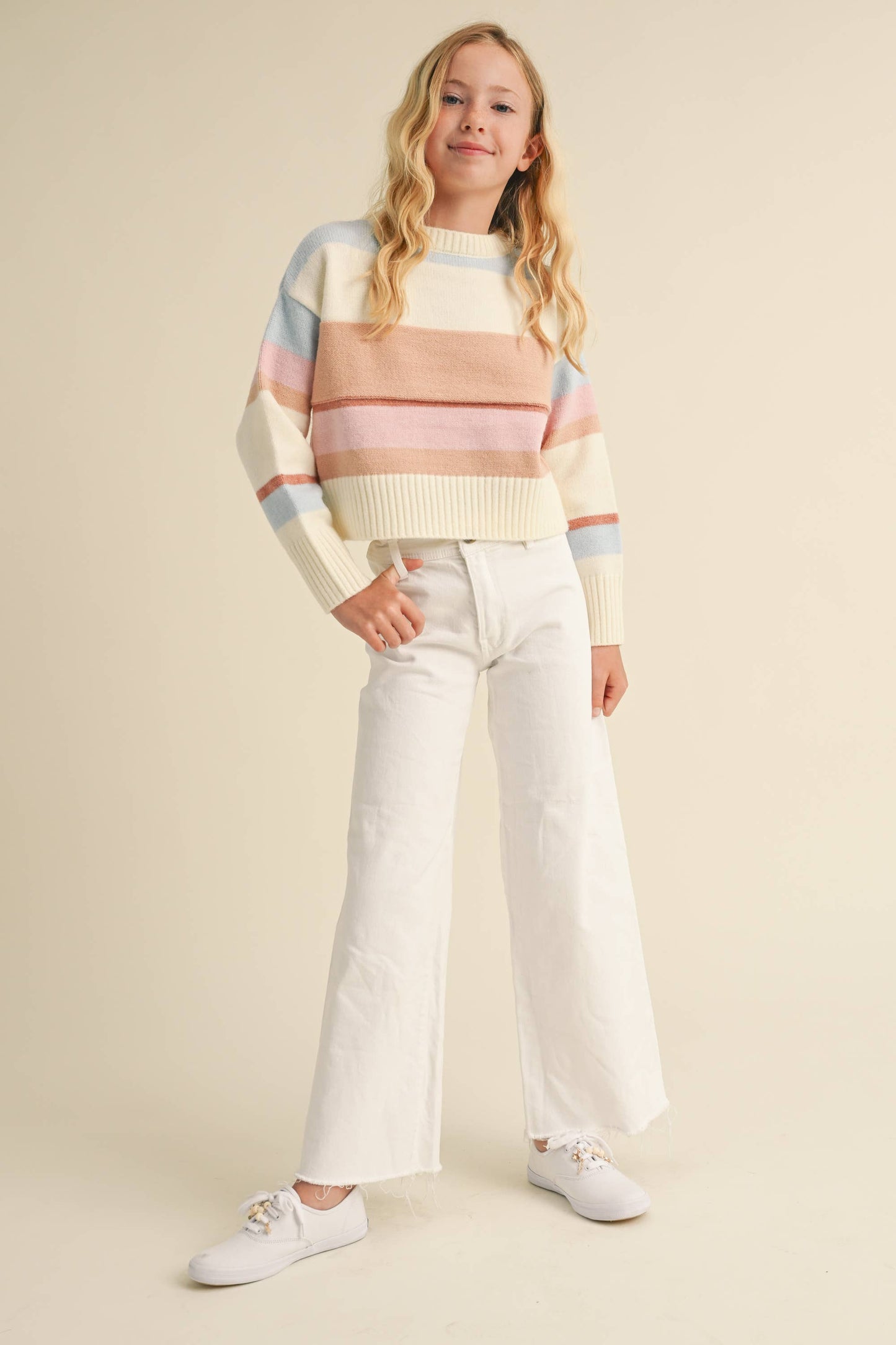 TWEEN COLOR BLOCK SWEATER