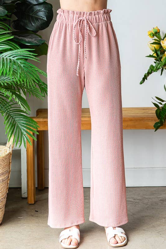 BLUSH URBAN RIBBED CASUAL PANTS MISSY & PLUS