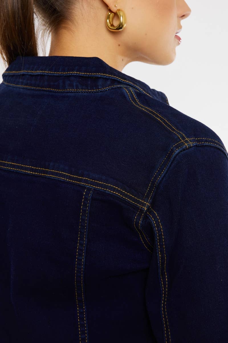 DARK WASH CROP FIT DENIM JACKET