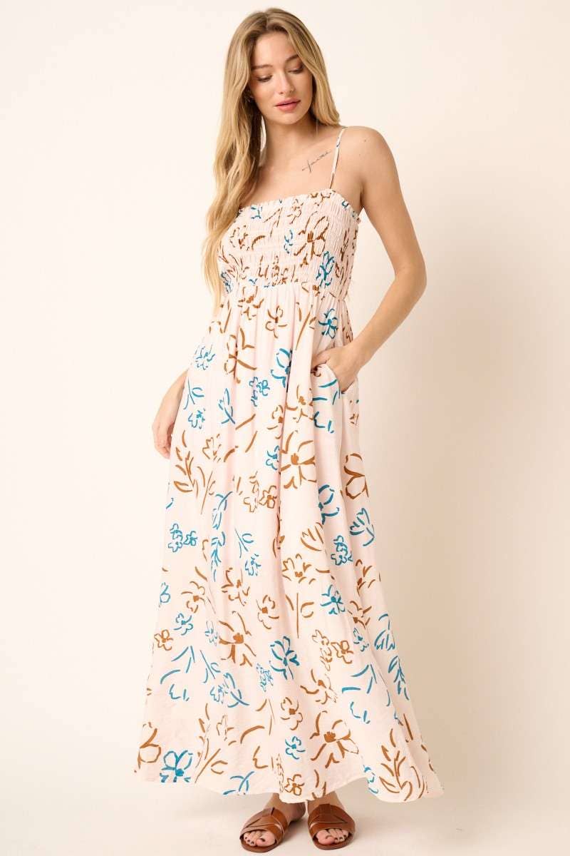 TEAL COMBO FLORAL MAXI