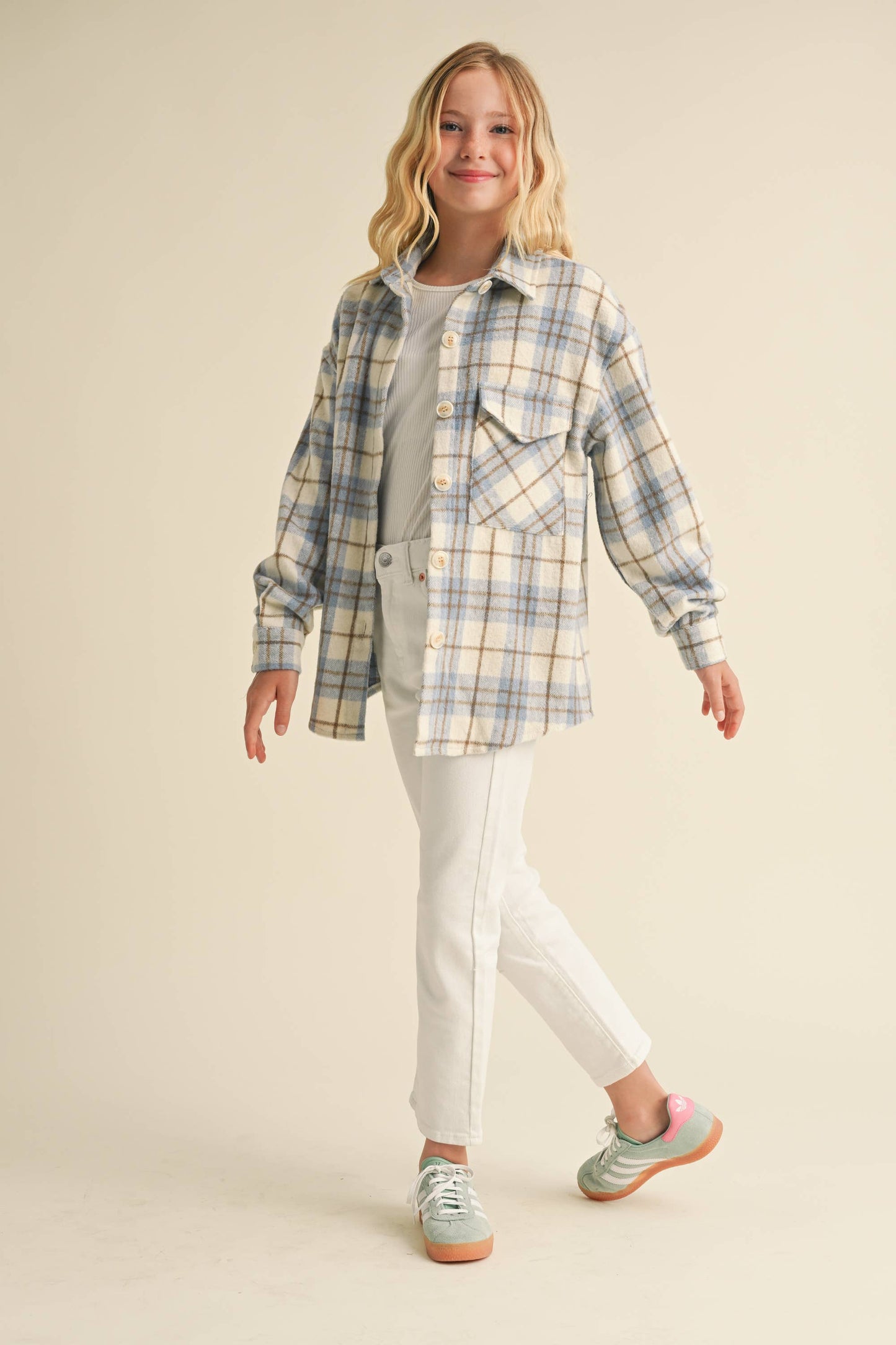 BLUE/IVORY PLAID