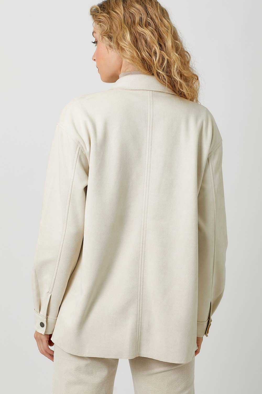 CREAM SUEDE SHACKET