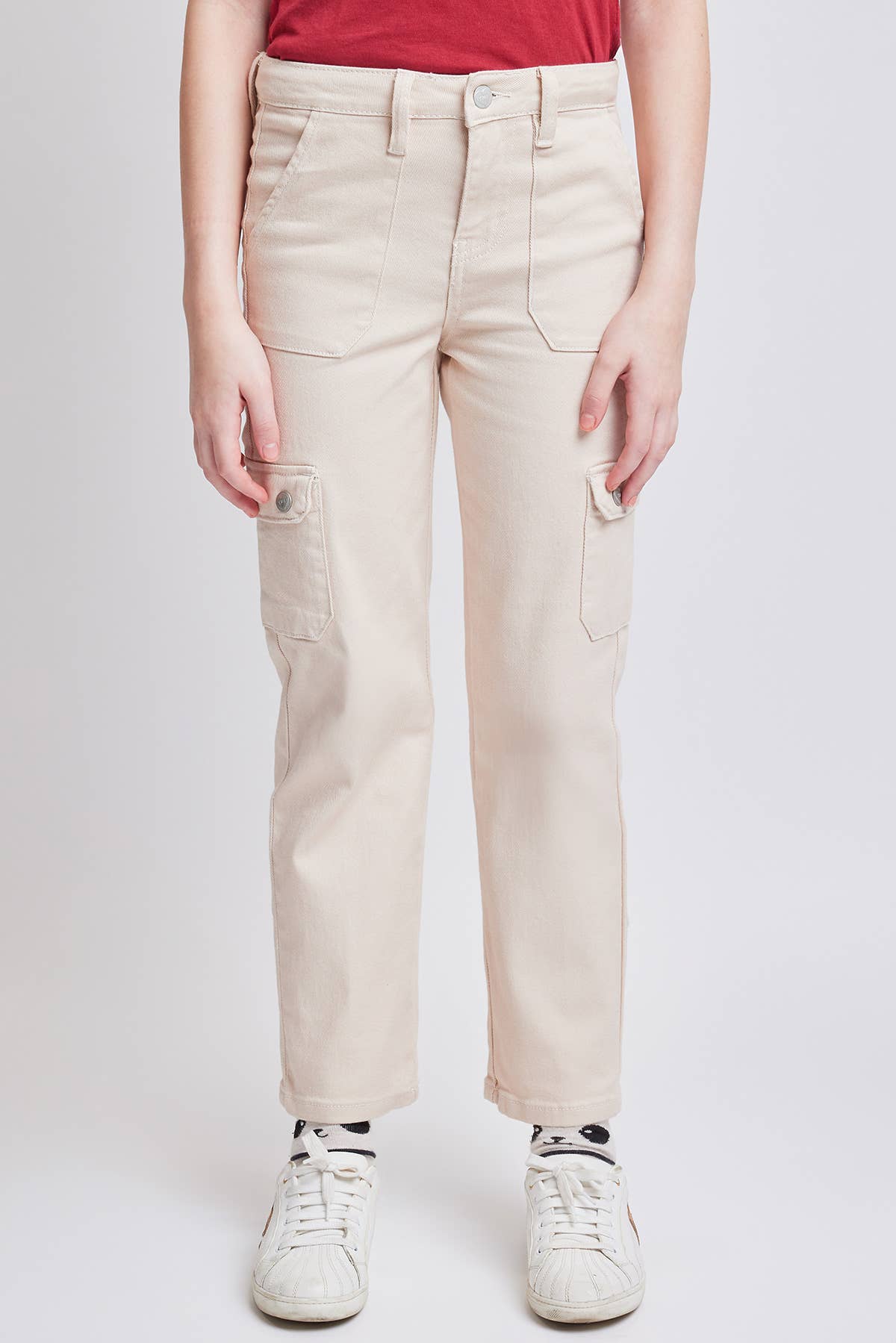 GIRLS ECRU CARGO PANT