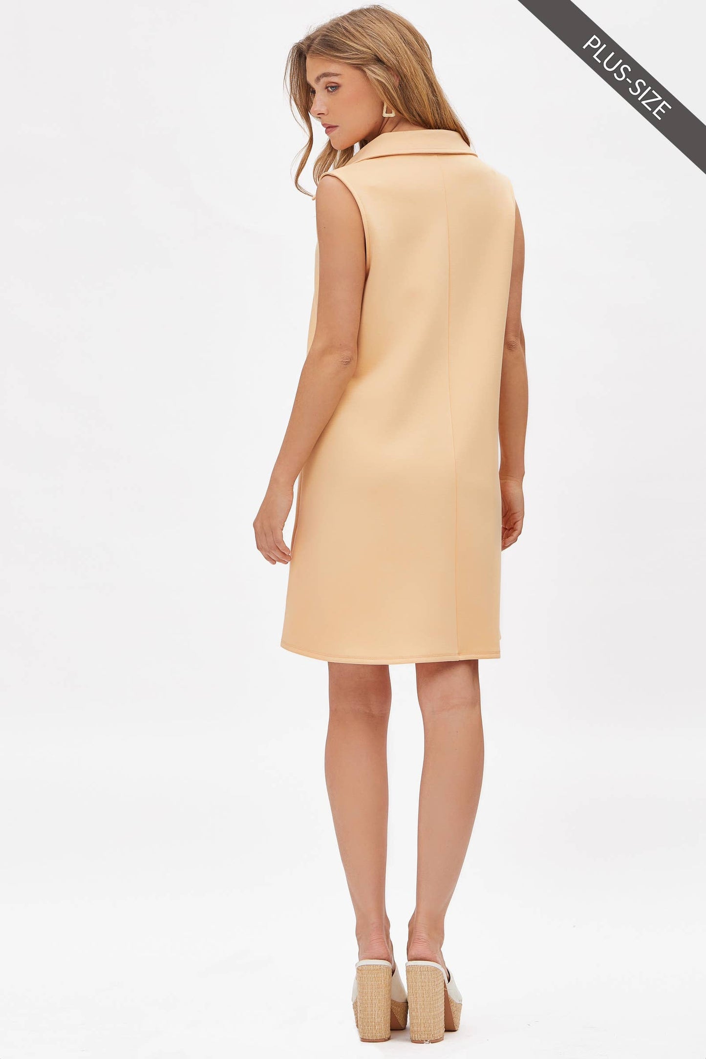 MISSY & PLUS APRICOT COLLARED DRESS