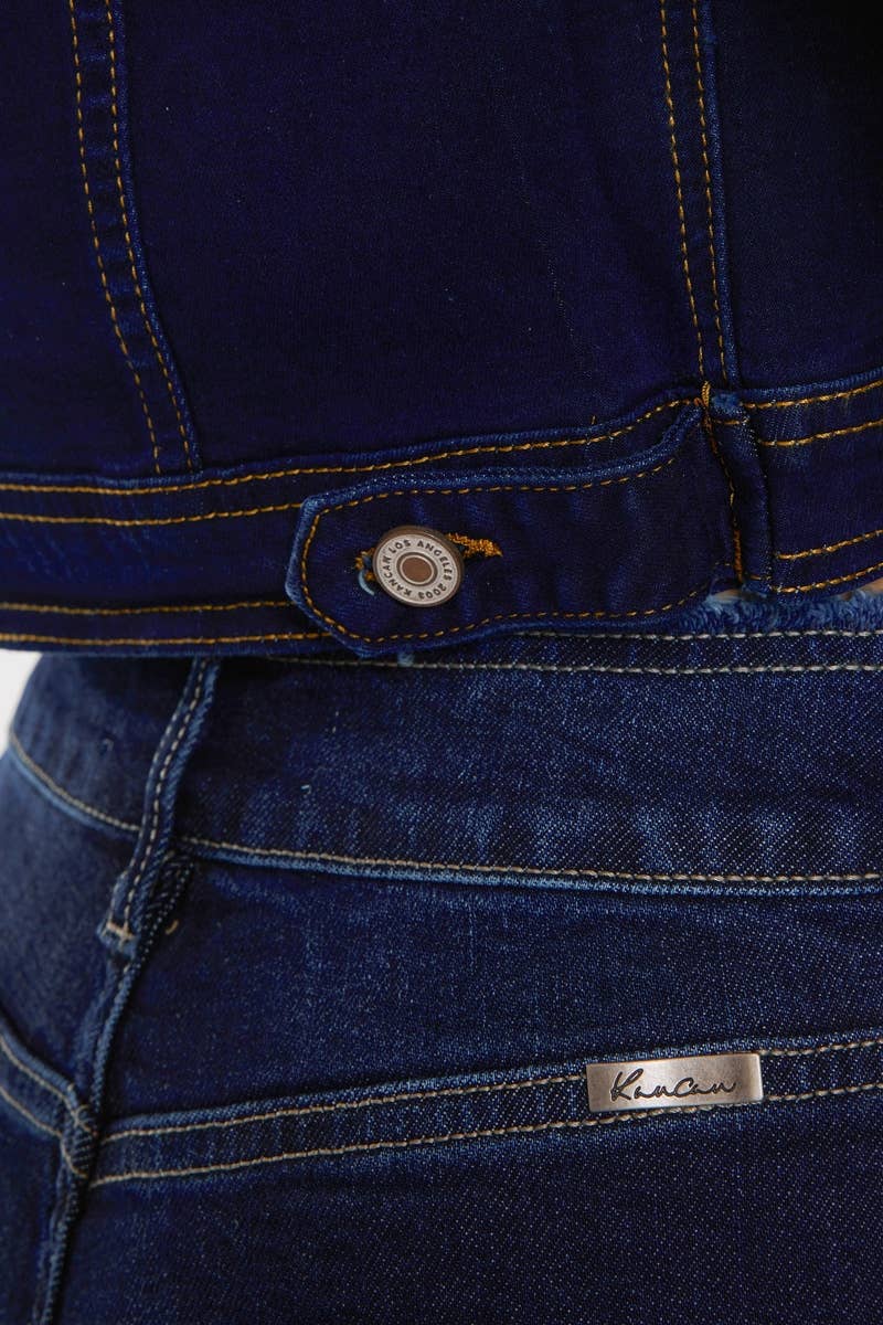 DARK WASH CROP FIT DENIM JACKET