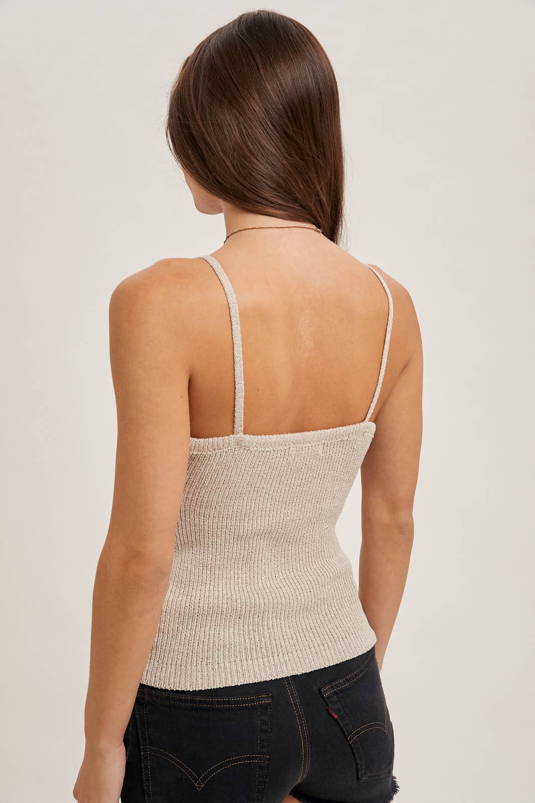 NATURAL RIBBED KNIT TANK