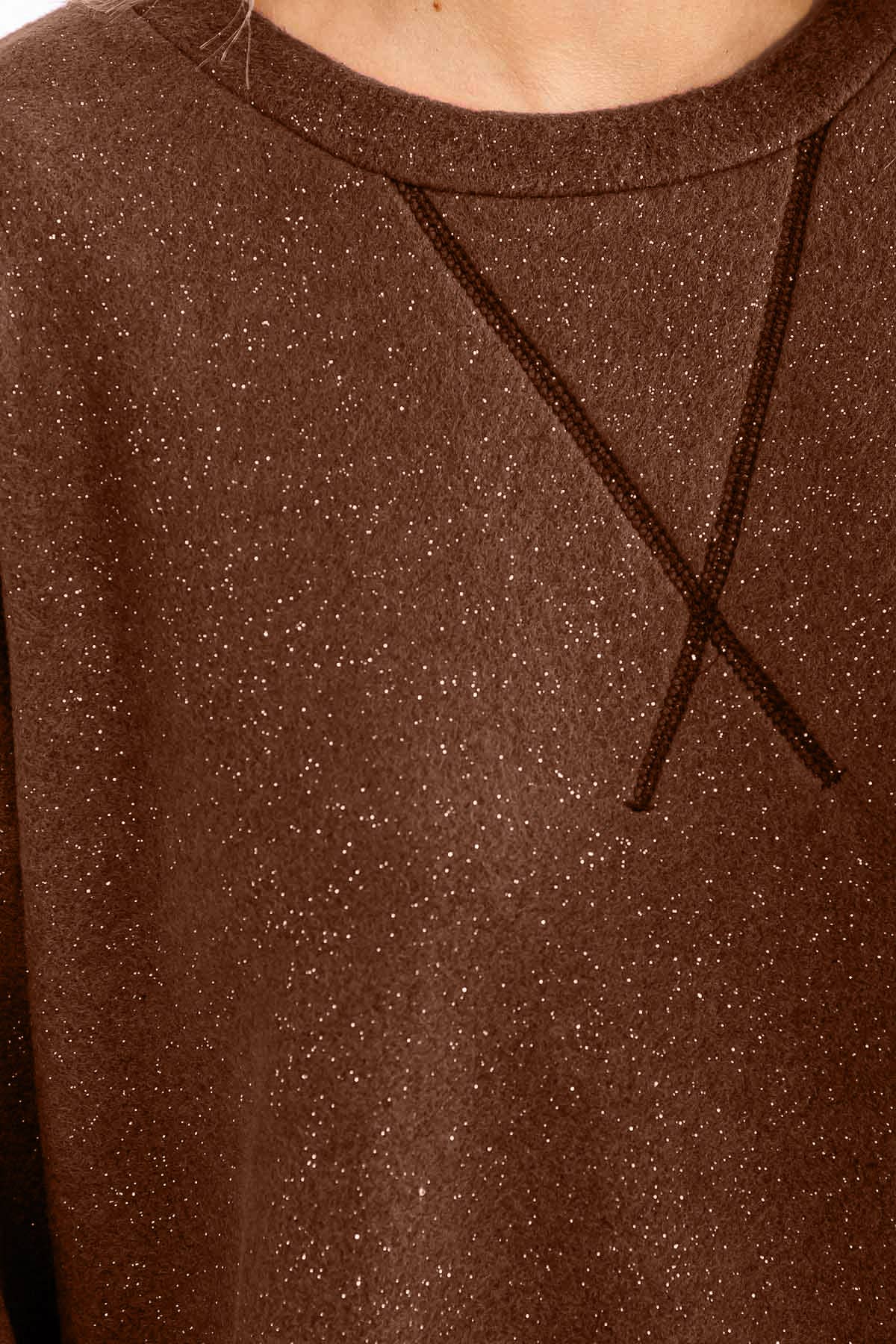 CHOCOLATE GLITTER SOFT CREWNECK