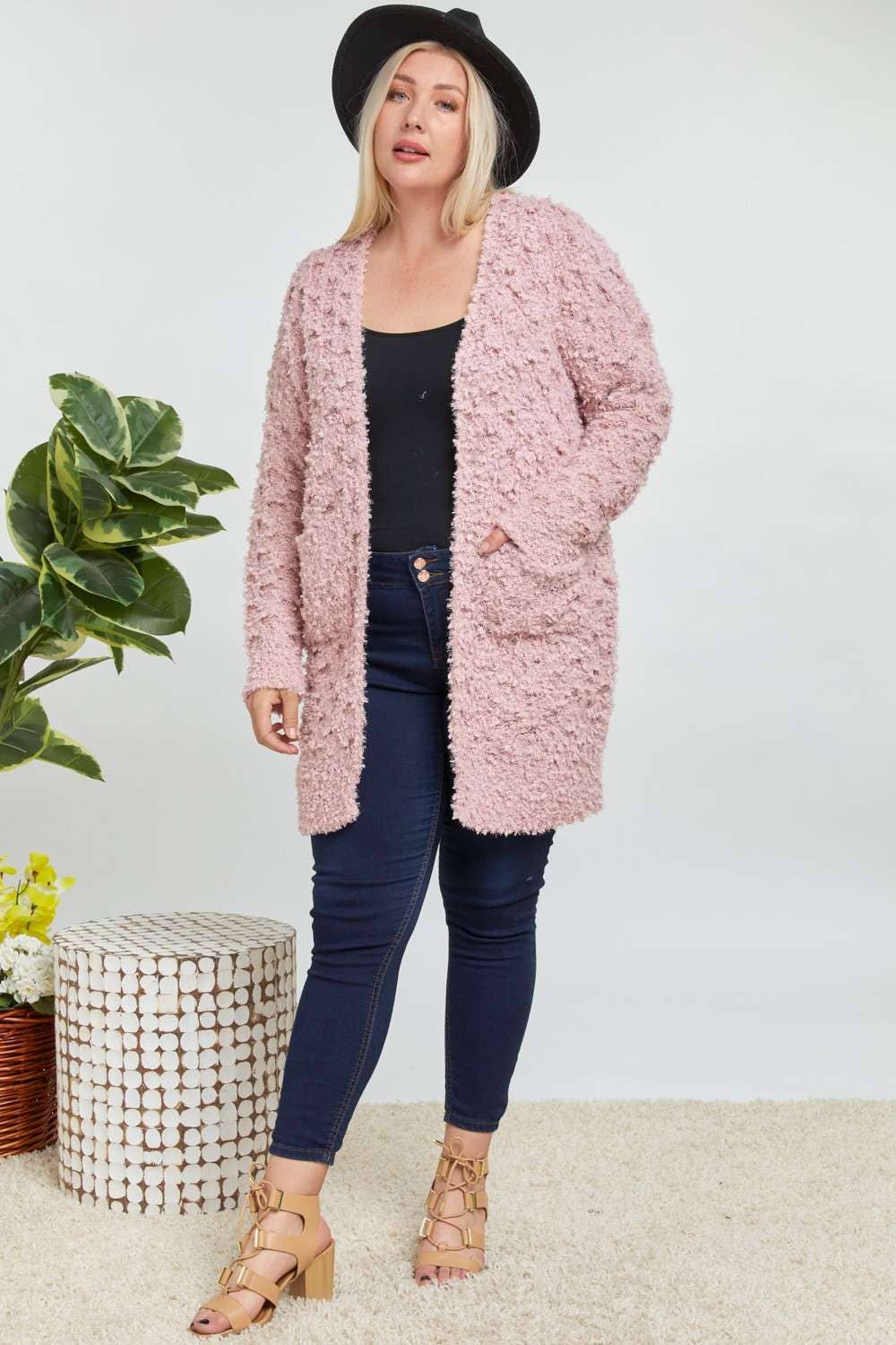PLUS MAUVE CARDIGAN