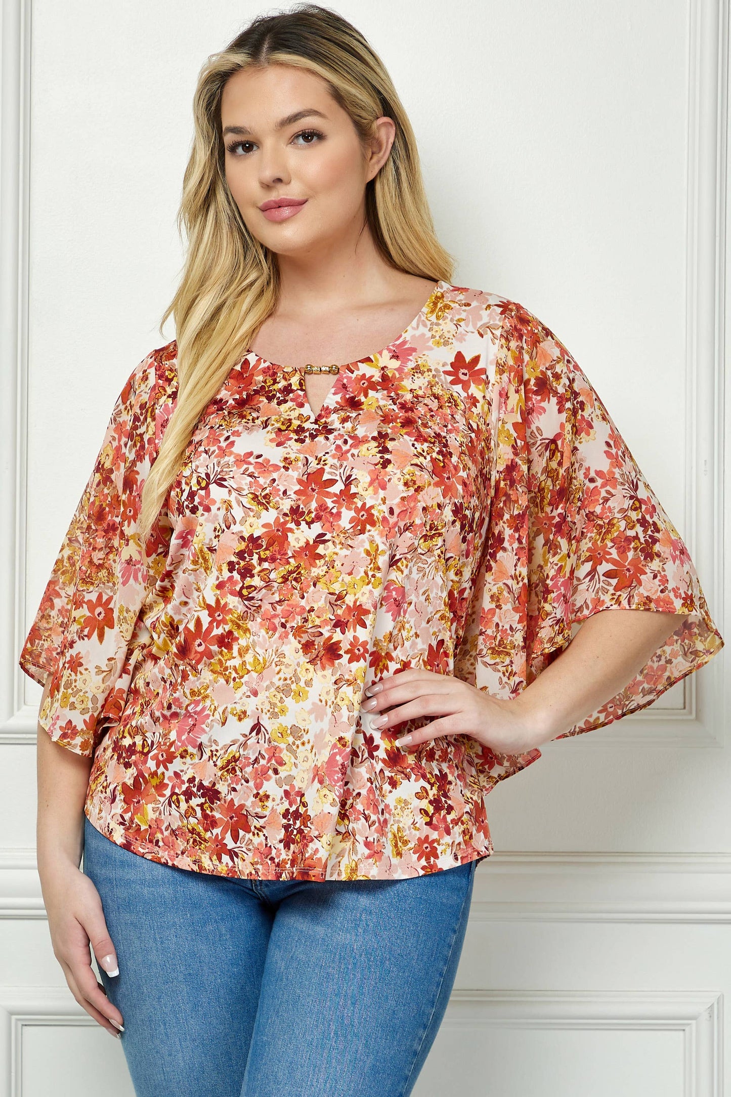 FLORAL WING BLOUSE