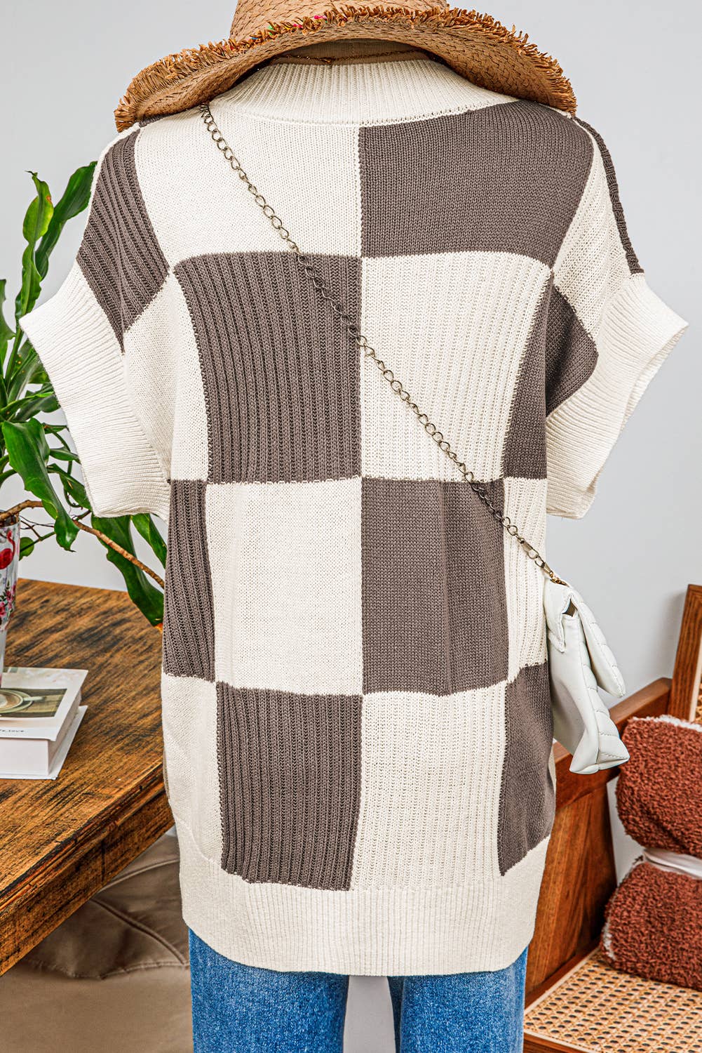 CAFE CHECK SWEATER