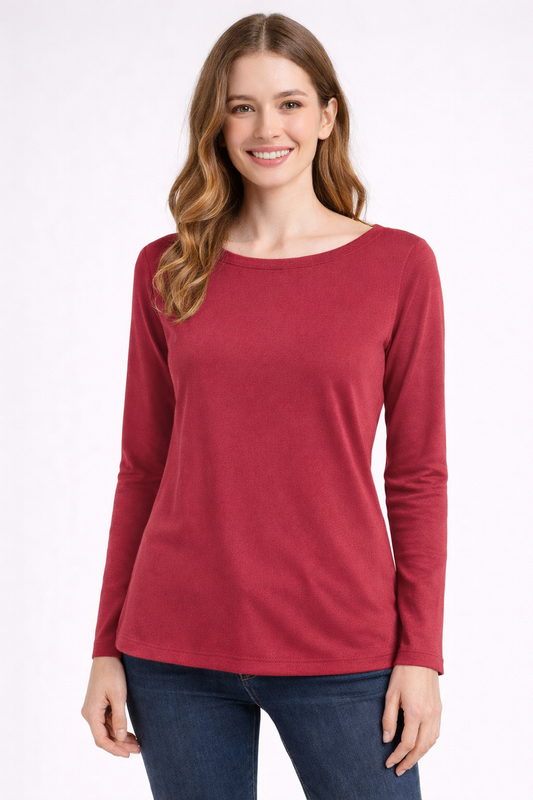 BRINLEY RED LONG SLEEVE BASIC