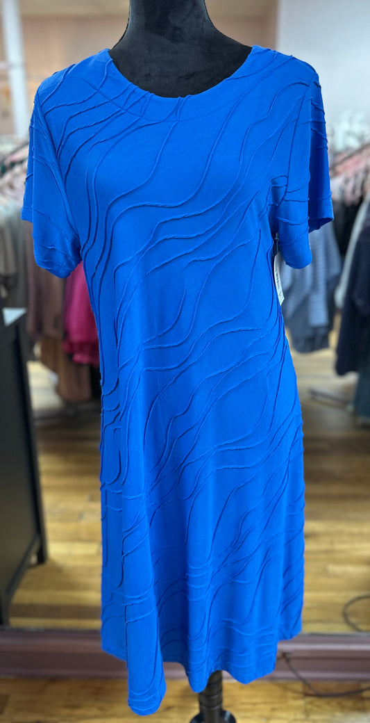 REGULAR AND PLUS BLUE LEANN DRESS