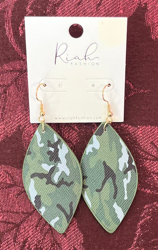 CAMO TEARDROP EARRINGS