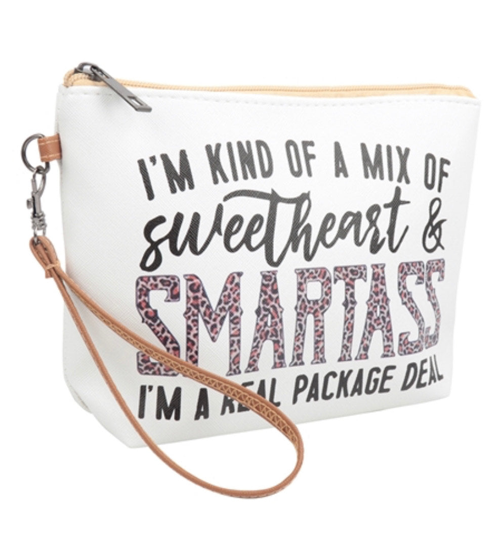 PRINT COSMETIC BAG W/ WRISTLET