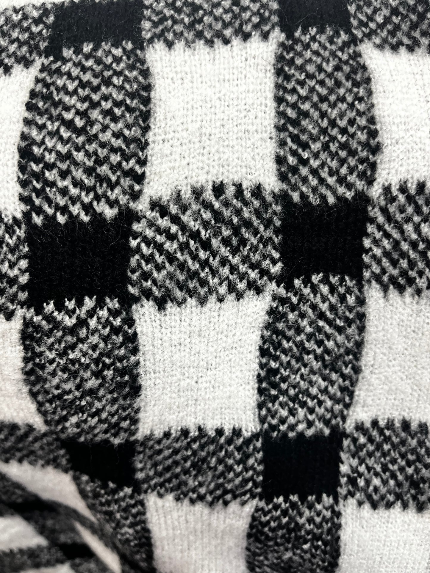 PLAID KNIT PENCIL BLACK/WHITE