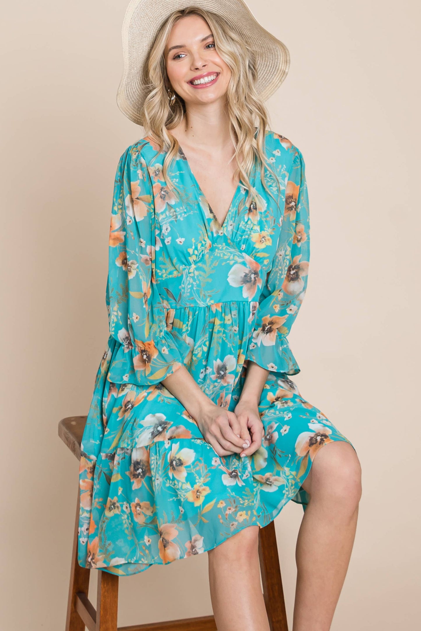 Floral Chiffon Printed Dress