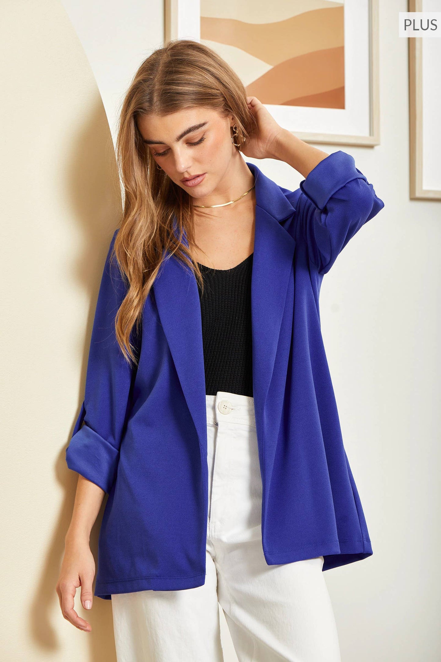 Plus Boyfriend Royal Blue Blazer