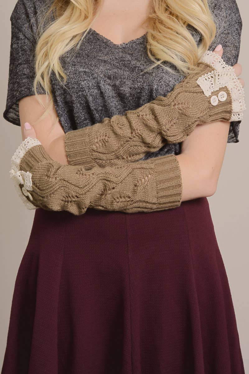 Lace Trim Arm Warmers