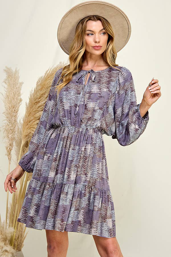 LAVENDER/BLUE MULTI DRESS