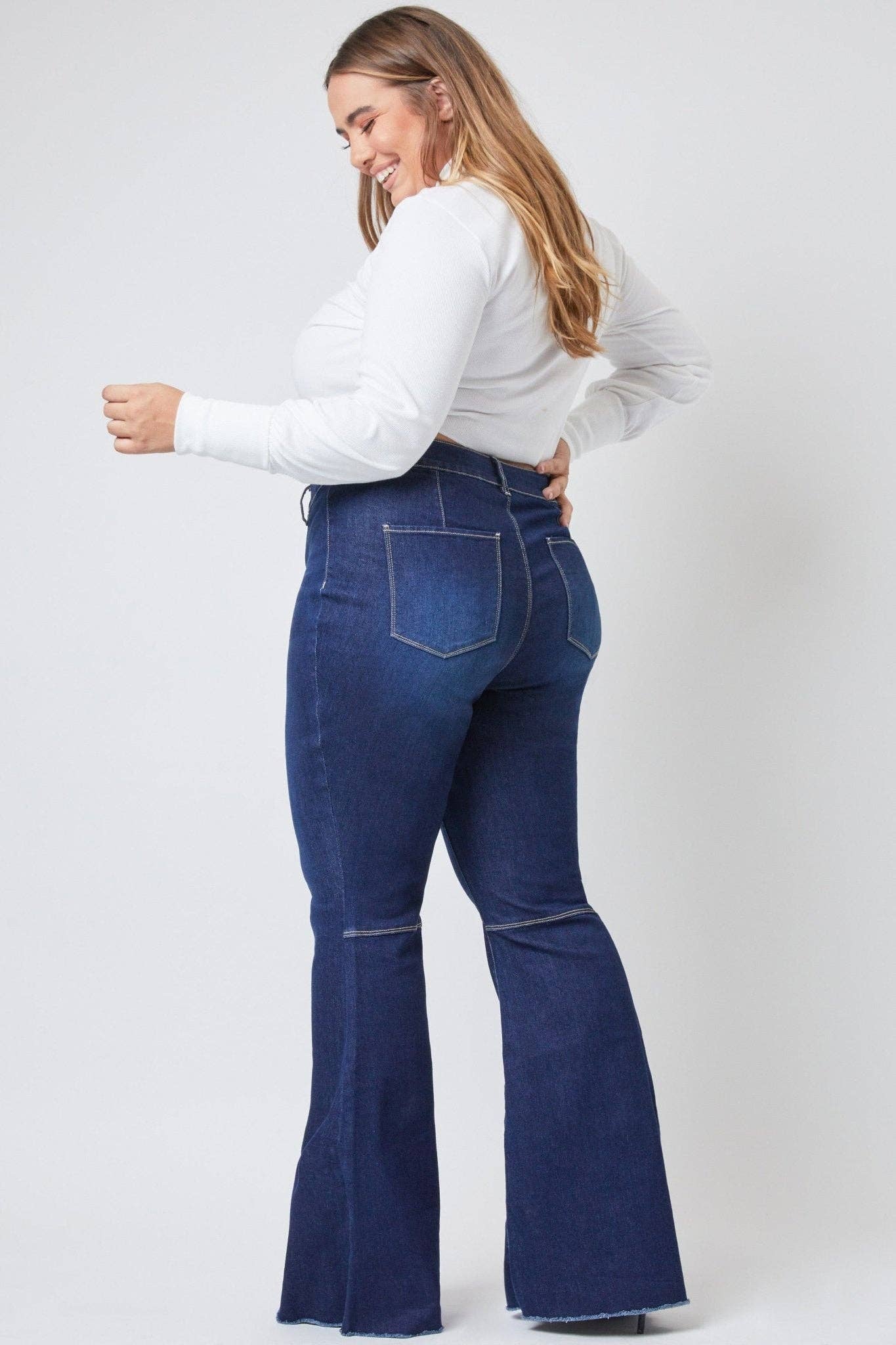 Royalty  Plus Size High-Rise Super Flare Jean New Blue