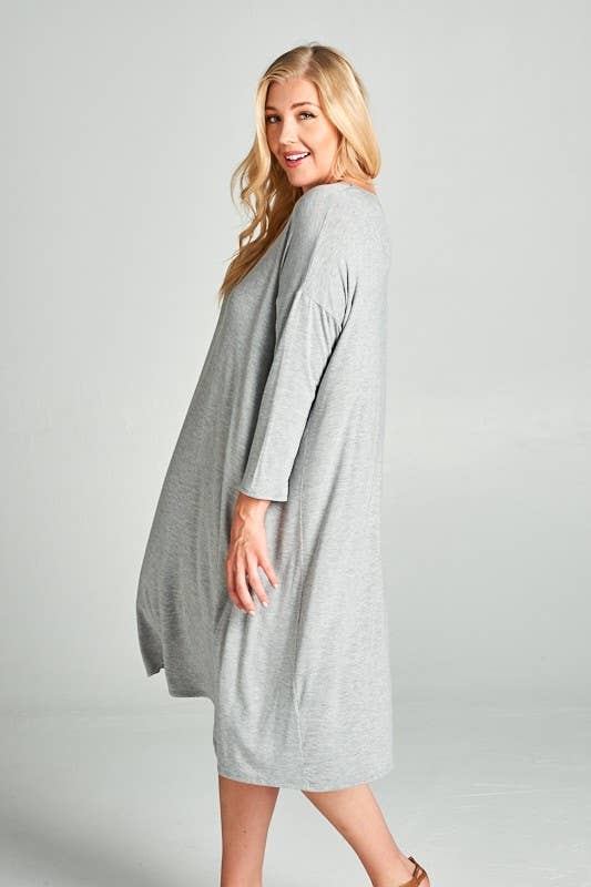 Plus Heather Gray Jersey Midi Dress