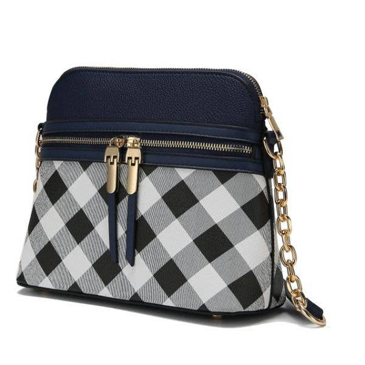 MKF NAVY CHECKERED CROSSBODY