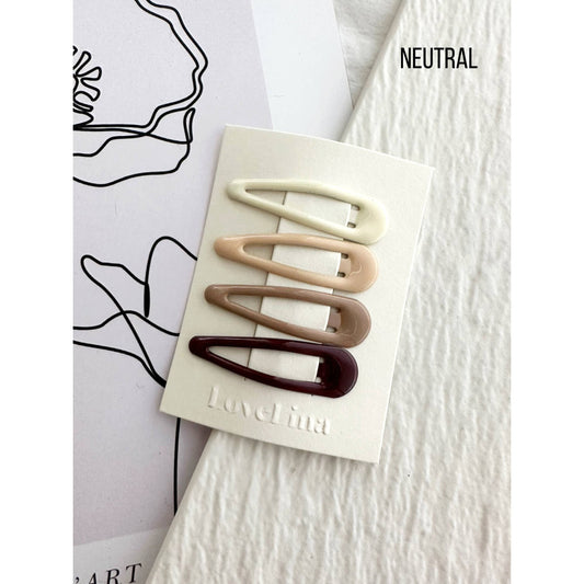 NEUTRAL Glossy 4PC Hair Clips - DAMI