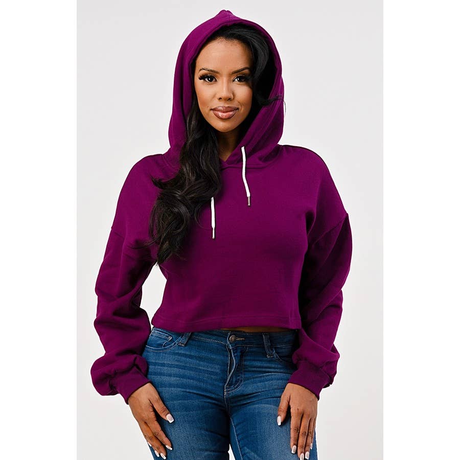 Purple Cropped Hoodie