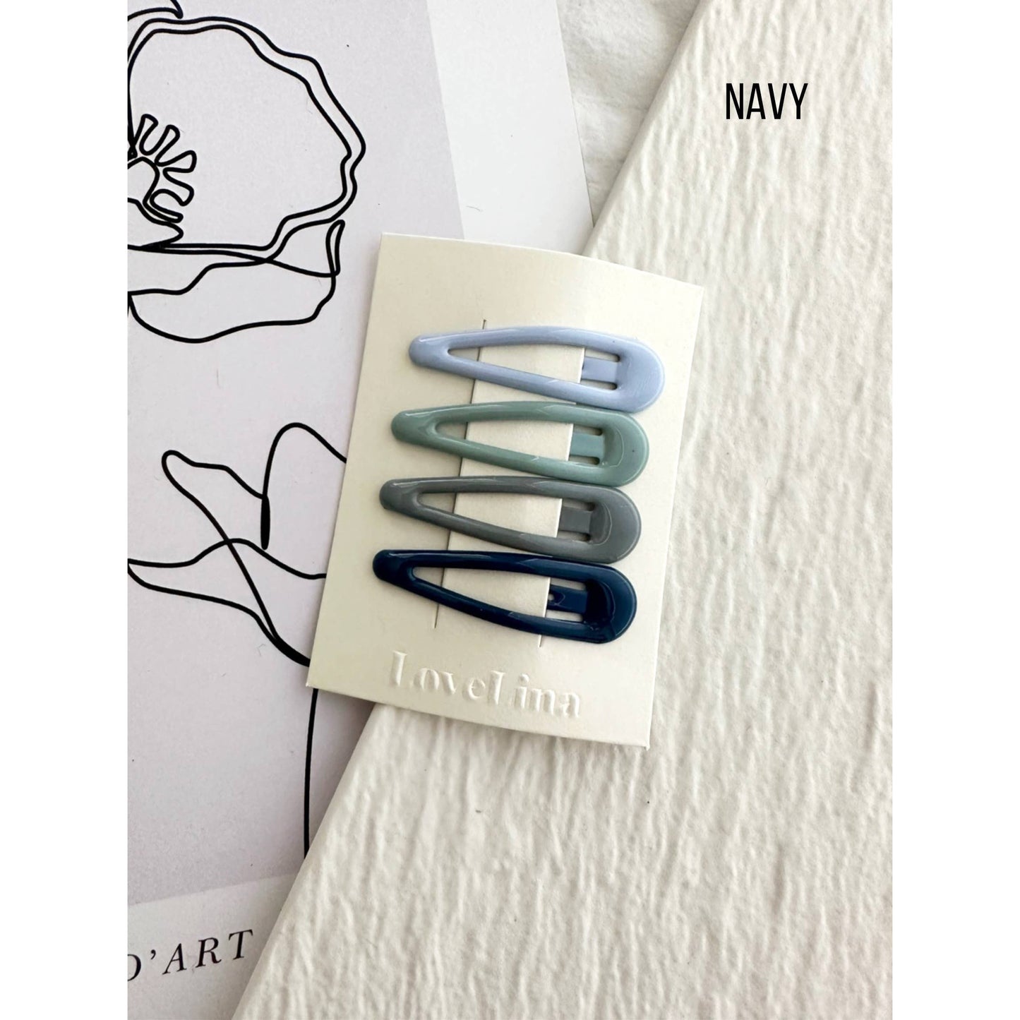 NAVY Glossy 4PC Hair Clips - DAMI