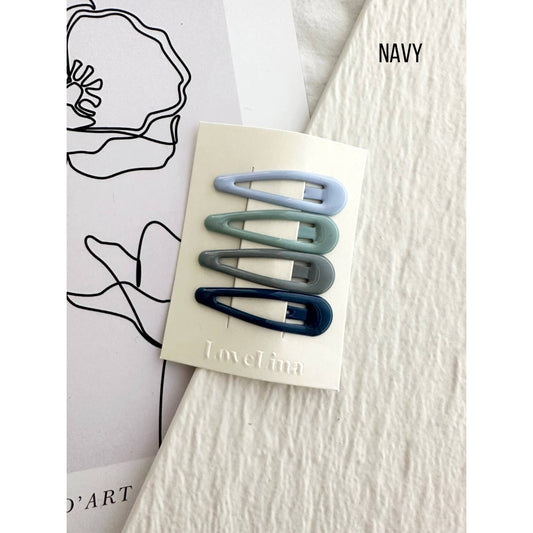 NAVY Glossy 4PC Hair Clips - DAMI