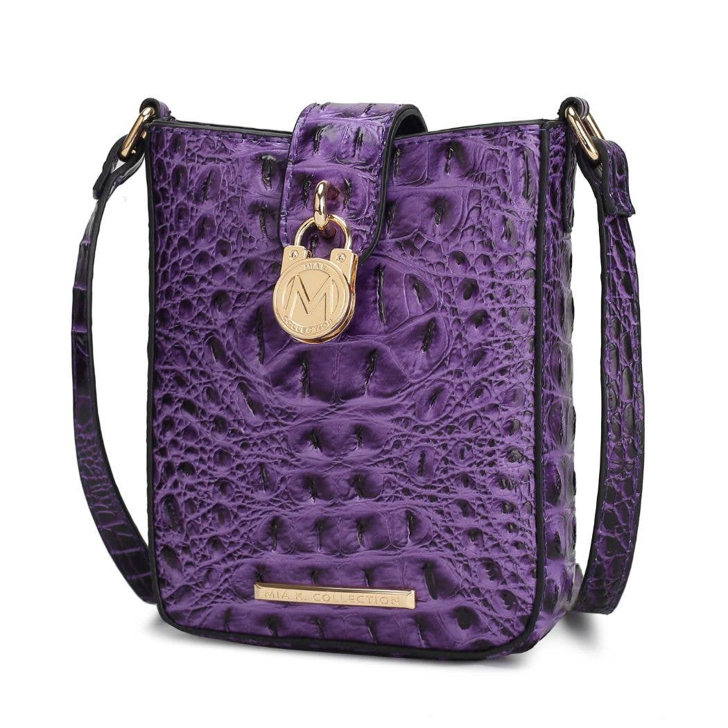 Avery Faux Crocodile Embossed Vegan Leather Crossbody by Mia